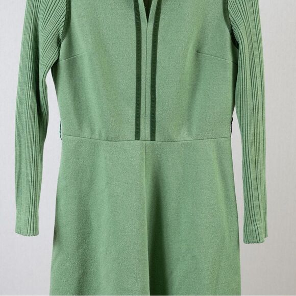 Vintage 70s green knit dress size S/M - Picture 9 of 12